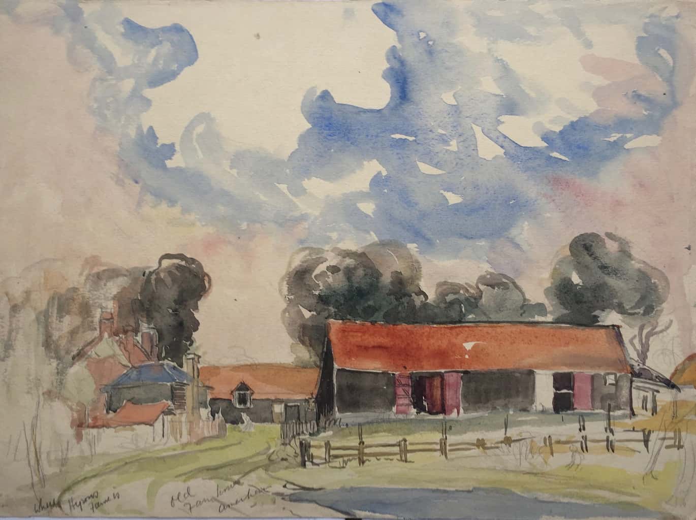Painting of Old Farm House, Hyrons Farm