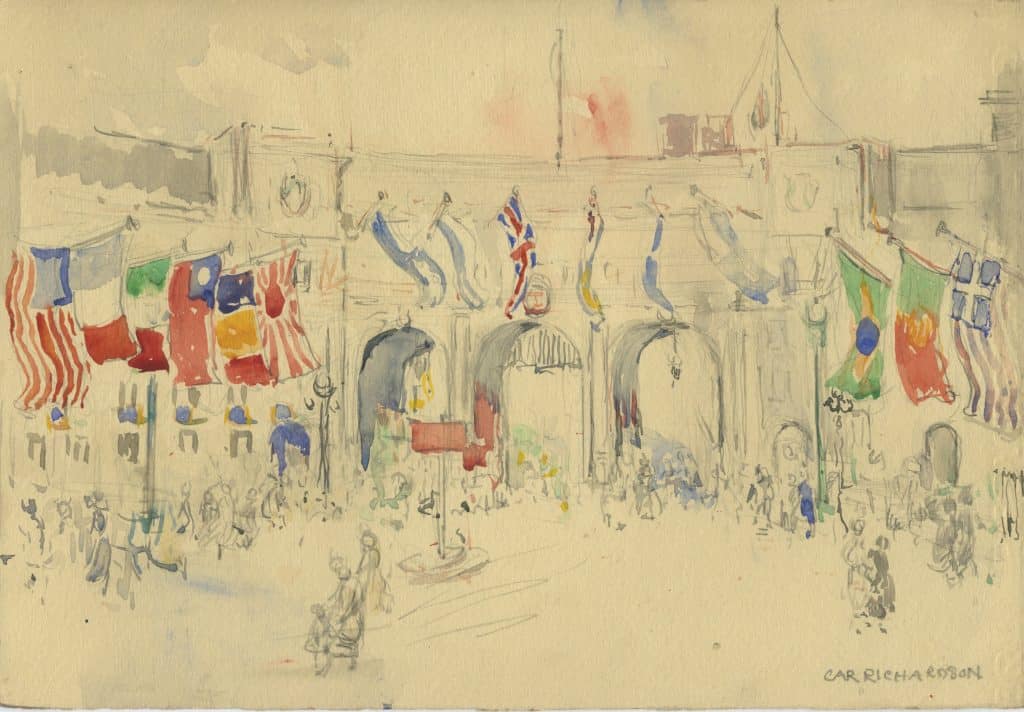 Painting of Marble Arch from Trafalger Square