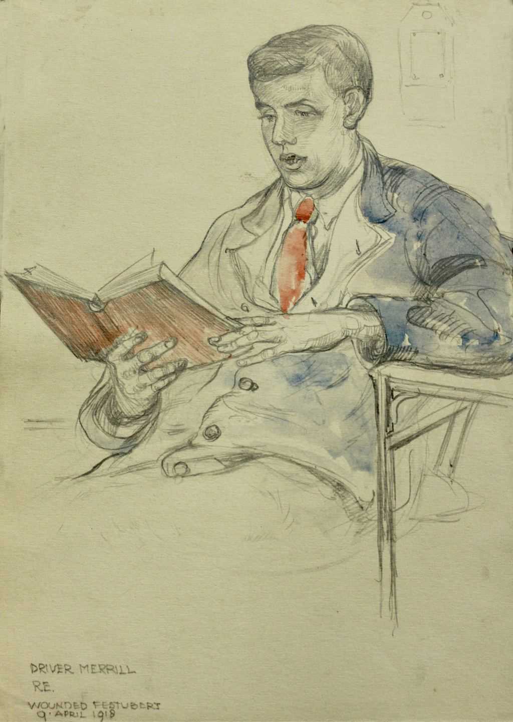 Sketch of Driver MERRILL RE / Wounded Festubert 9 April 1918