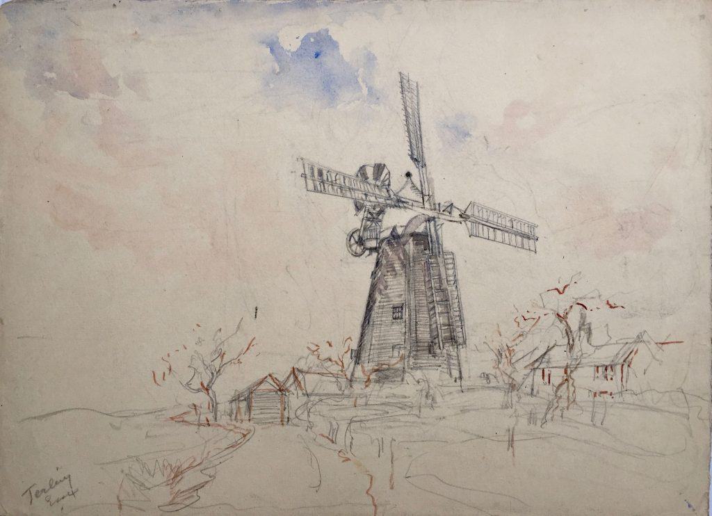 Painting by Caroline Richardson of Terling windmill