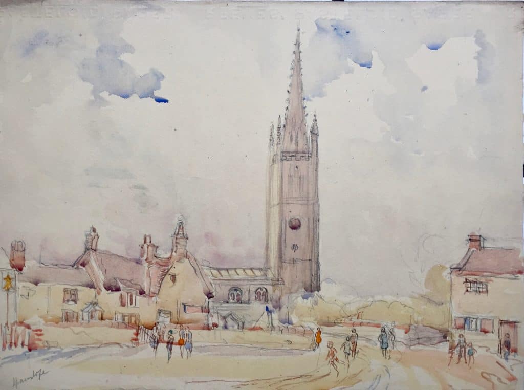 Painting of Hanslope Church