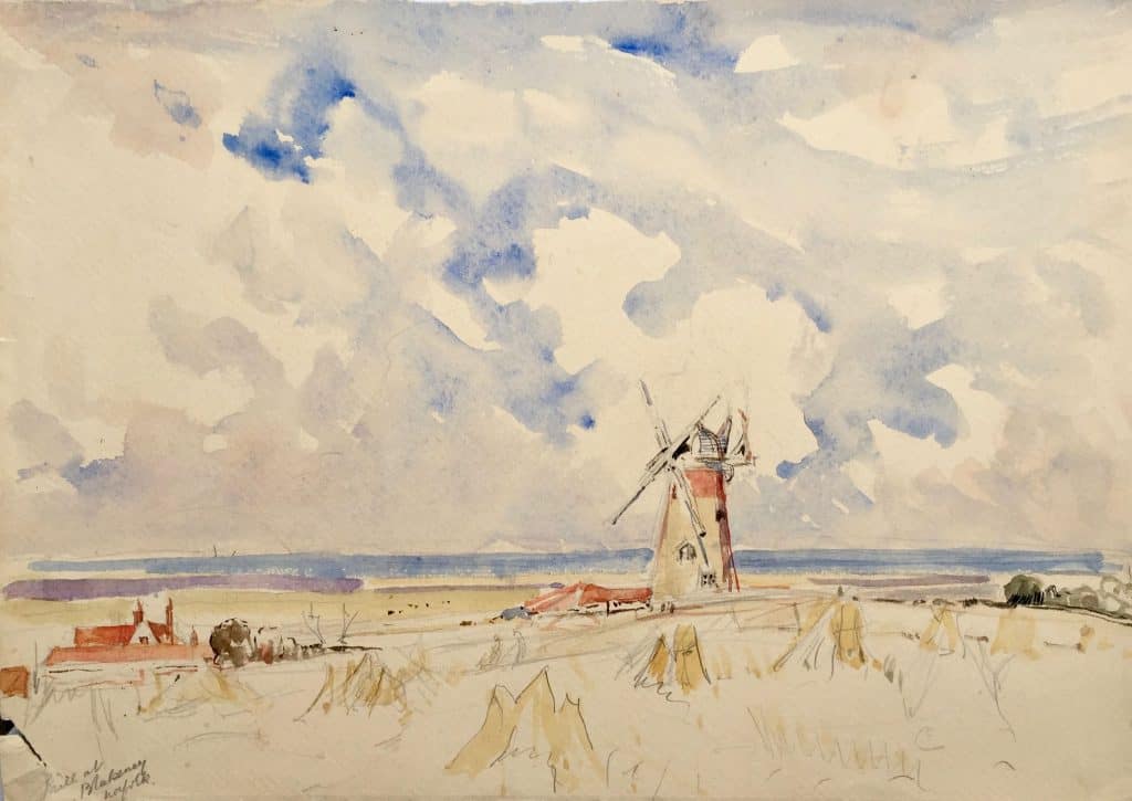 Painting of mill at Blakeney